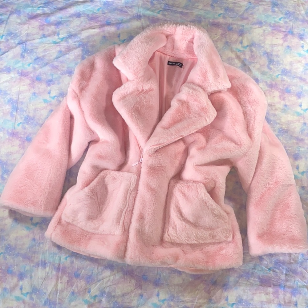 Shein • Fluffy Bubblegum Pink Teddy Jacket - Picture 3 of 14